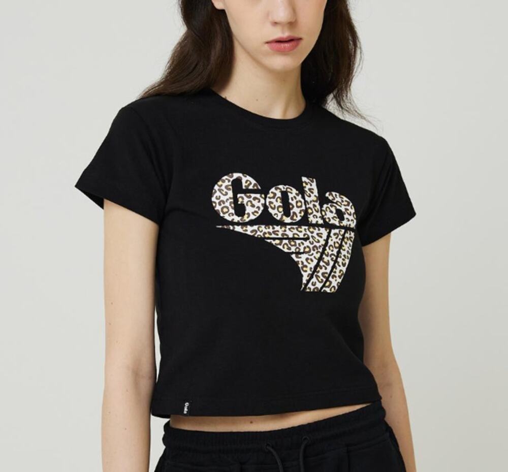 GOLA Leopard Black Big Logo Baby Tee (Free size)